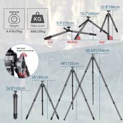 Manbily TS-364PA Shooting Tripod for Hunting Outdoor Shooting Carbon Fiber
