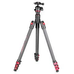 Manbily Camera Carbon fiber Travel Lightweight Tripod PH-20 with Ball Head, Quick Deploy Design with Metal Lever Locks
