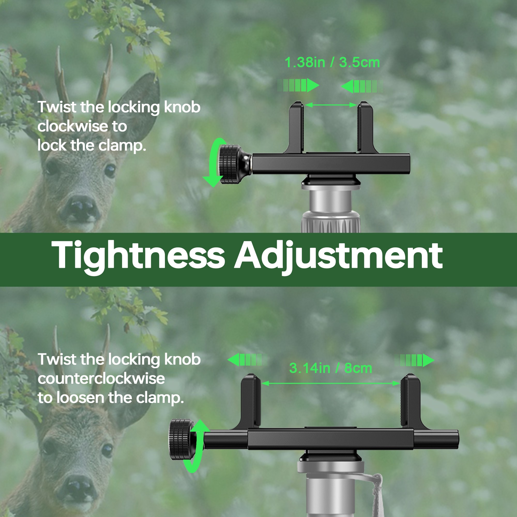 Manbily U-9 Tripod Clamp Adapter for Shooting Hunting Wild