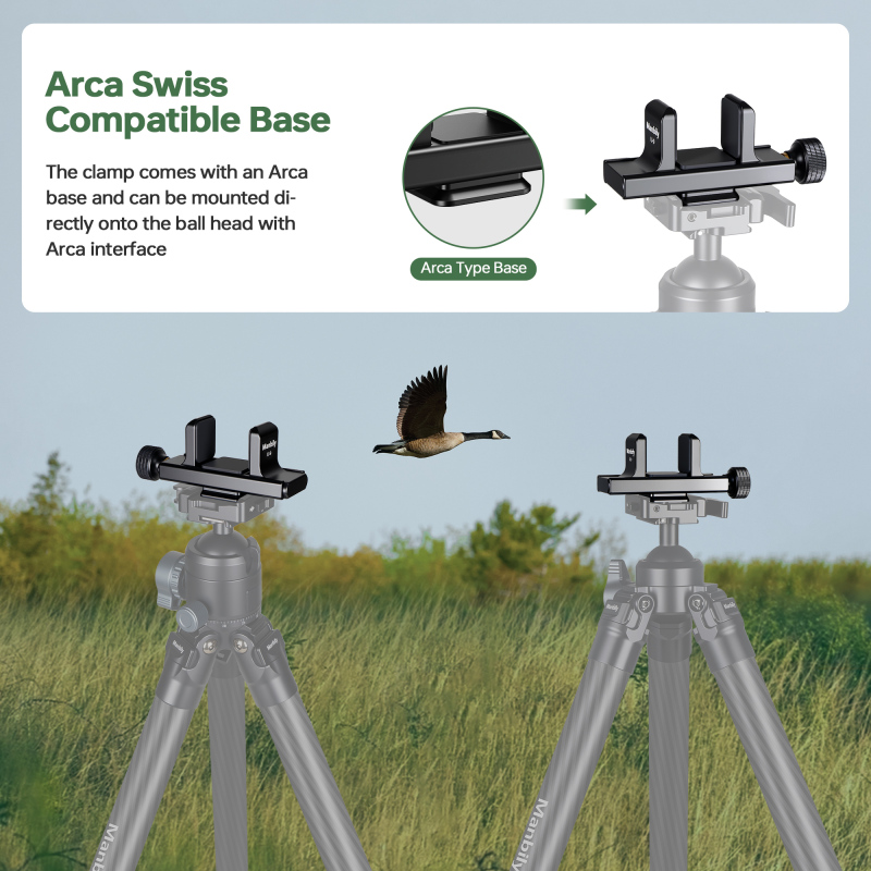 Manbily U-9 Tripod Clamp Adapter for Shooting Hunting Wild