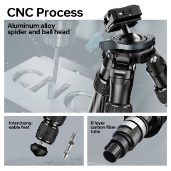 Manbily Newest QM-2832 Shooting Black Tripod for Hunting Shooting Carbon Fiber Quick stand