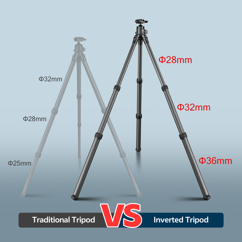 Manbily WZ-2836 Carbon Fiber Hunting Tripod Ball Head and