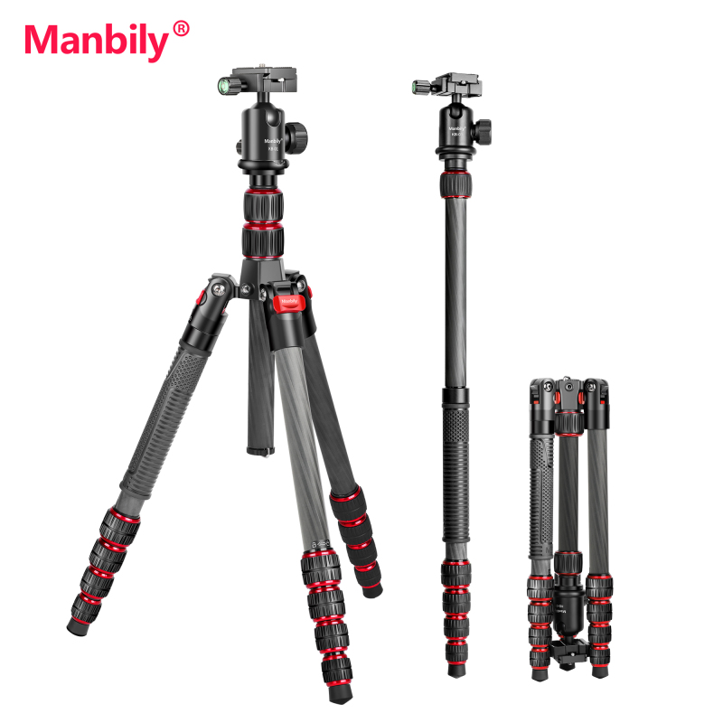 Manbily MC-255 PhotographyTripod for Camera Photography Tripod Carbon Fiber High Tripod