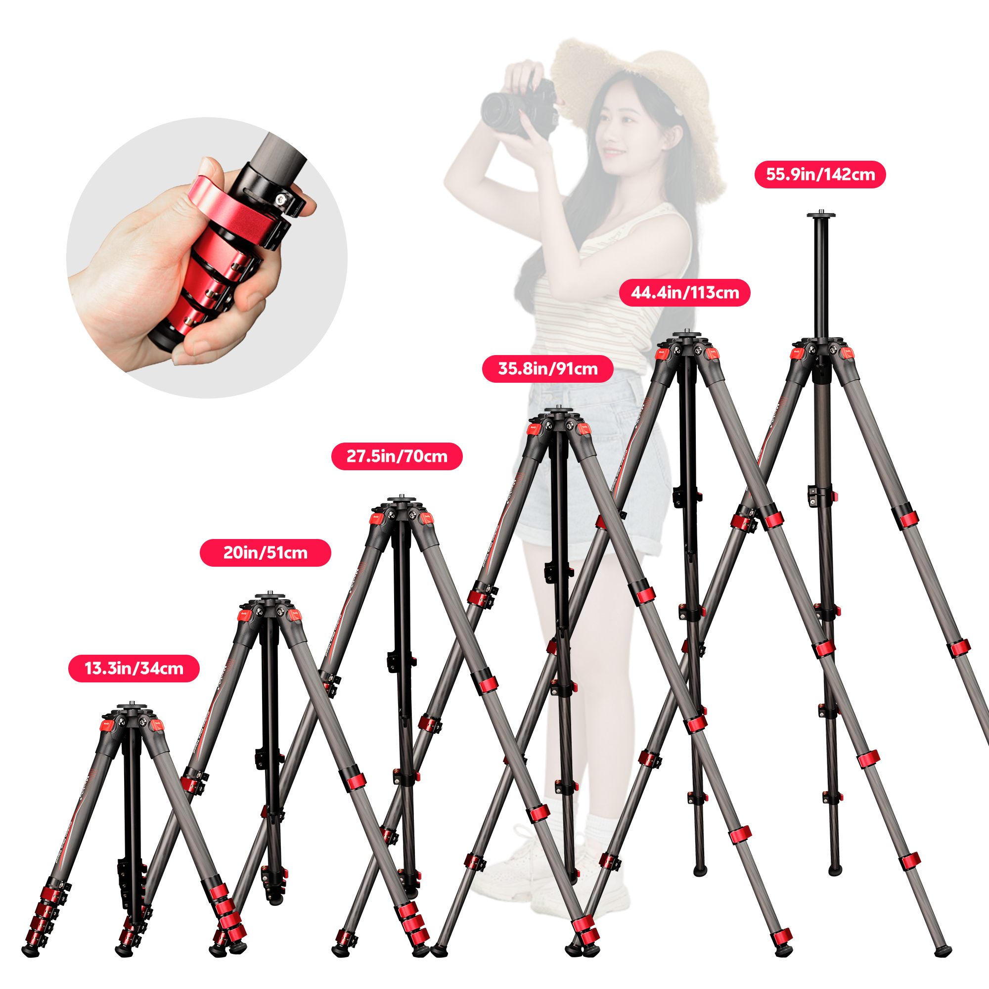 Manbily PH-10 Tripod for Hunting Wildlife Carbon Fiber High Tripod