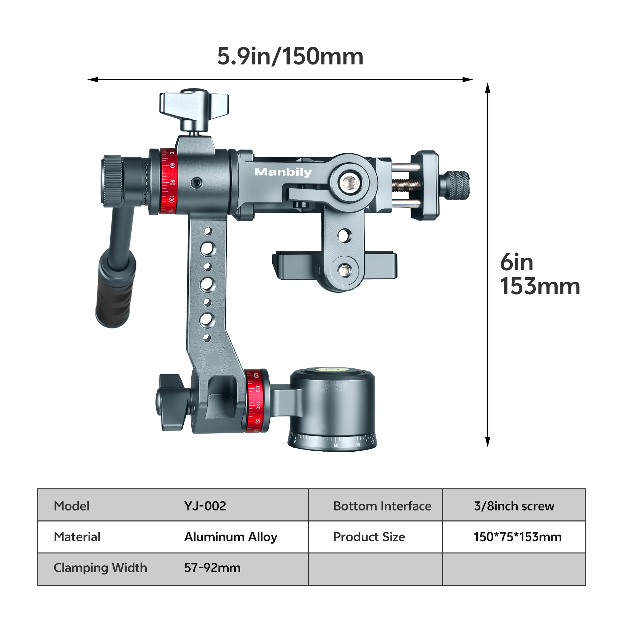 Manbily YJ-002 Three-Axis level bubble gauge clamp for phone photograhic