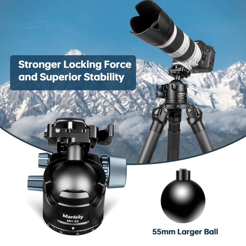 Manbily MH-55 Shooting Ballhead for Hunting Shooting Wildlife
