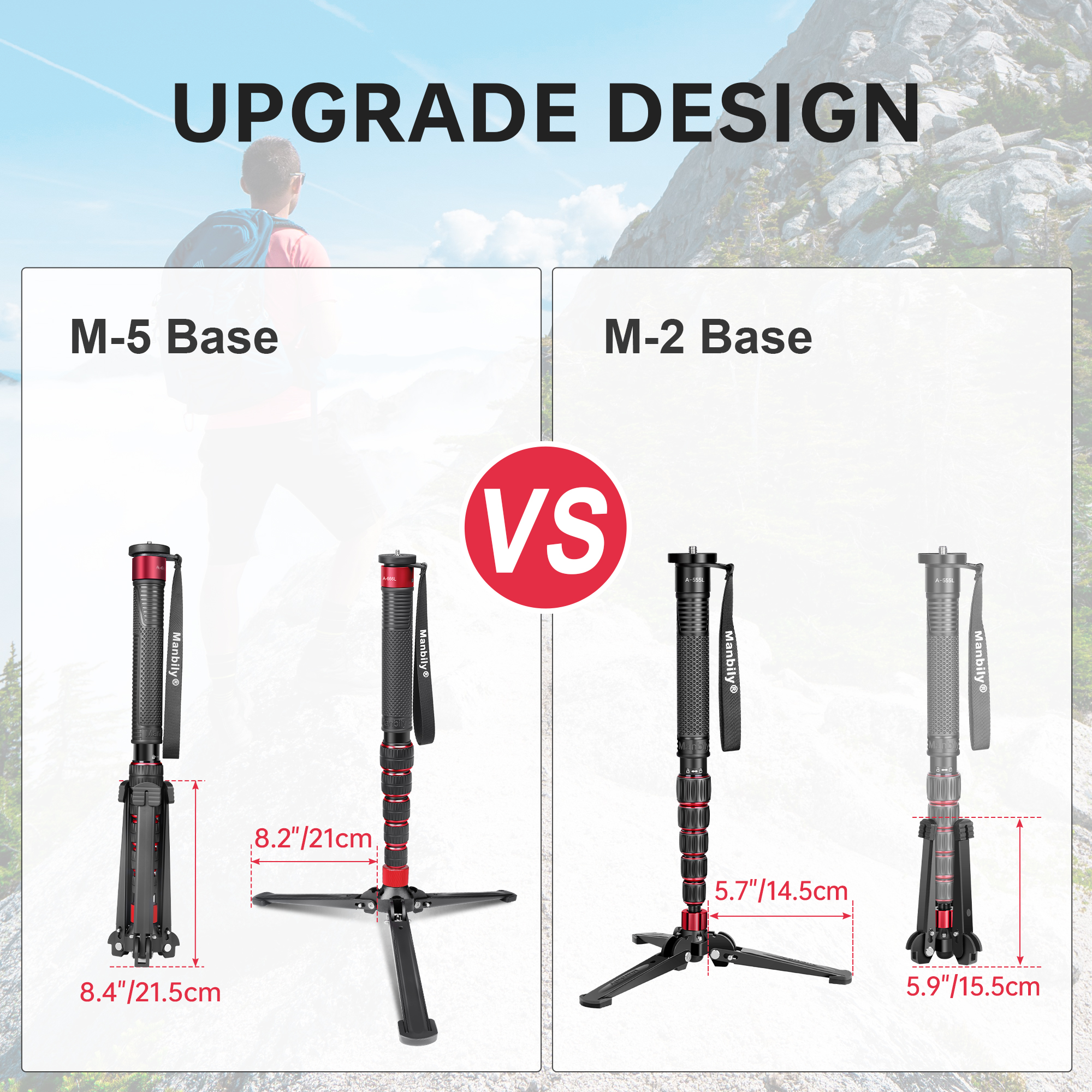 Manbily M-5 Base Stand for Monopod 3/8'' Thread Wildlife