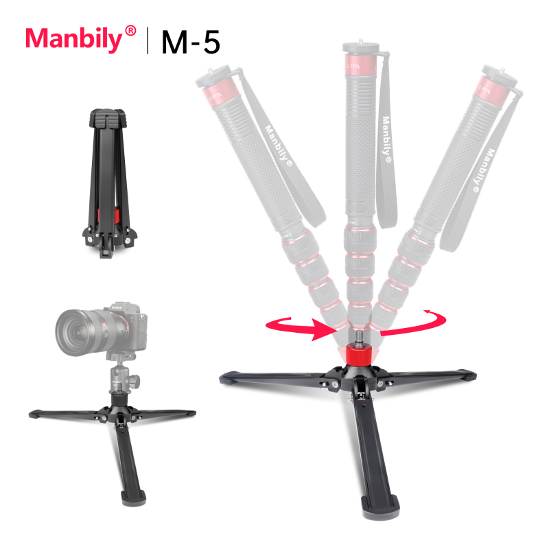 Manbily M-5 Base Stand for Monopod 3/8'' Thread Wildlife