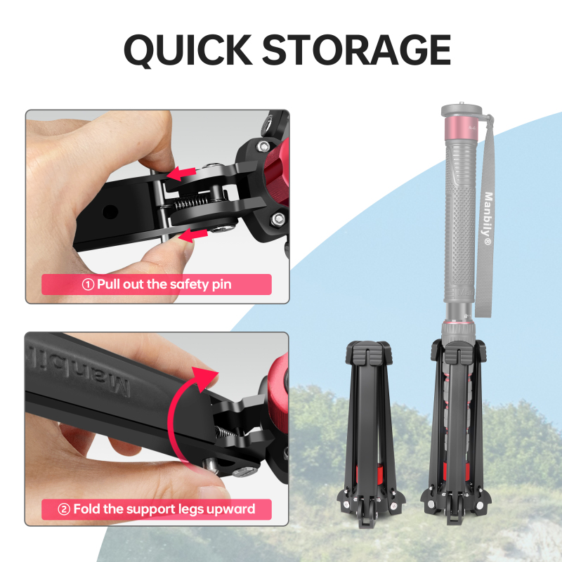 Manbily M-5 Base Stand for Monopod 3/8'' Thread Wildlife