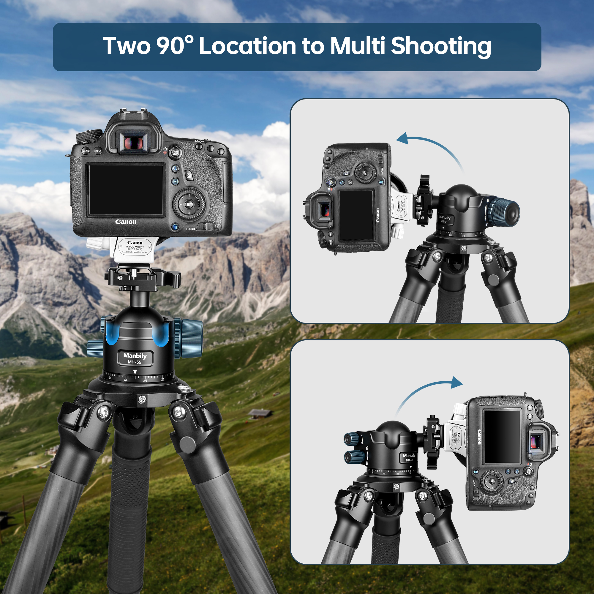 Manbily MH-55 Shooting Ballhead for Hunting Shooting Wildlife