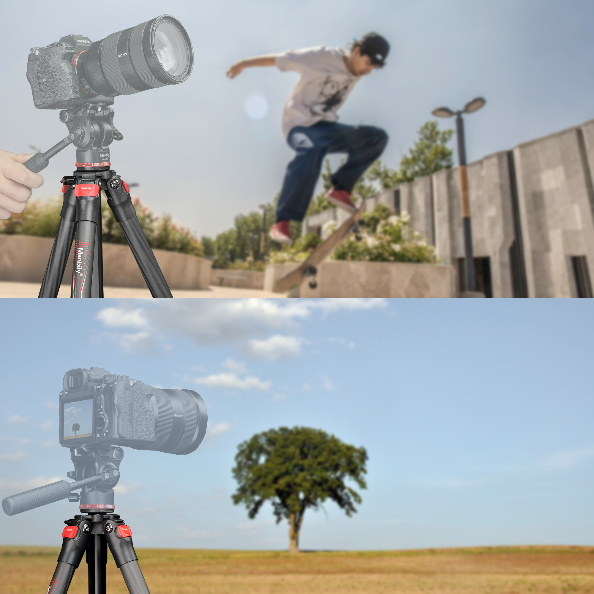 Manbily PH-10 Tripod for Hunting Wildlife Carbon Fiber High Tripod