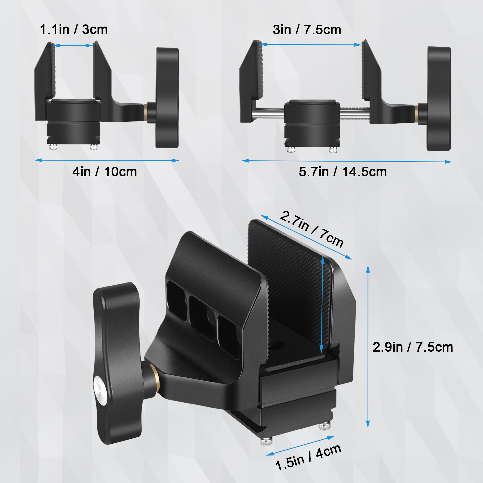Manbily U-6 Aluminum Clamp Saddle Hunting Head for Shooting Stick Tripods Monopod