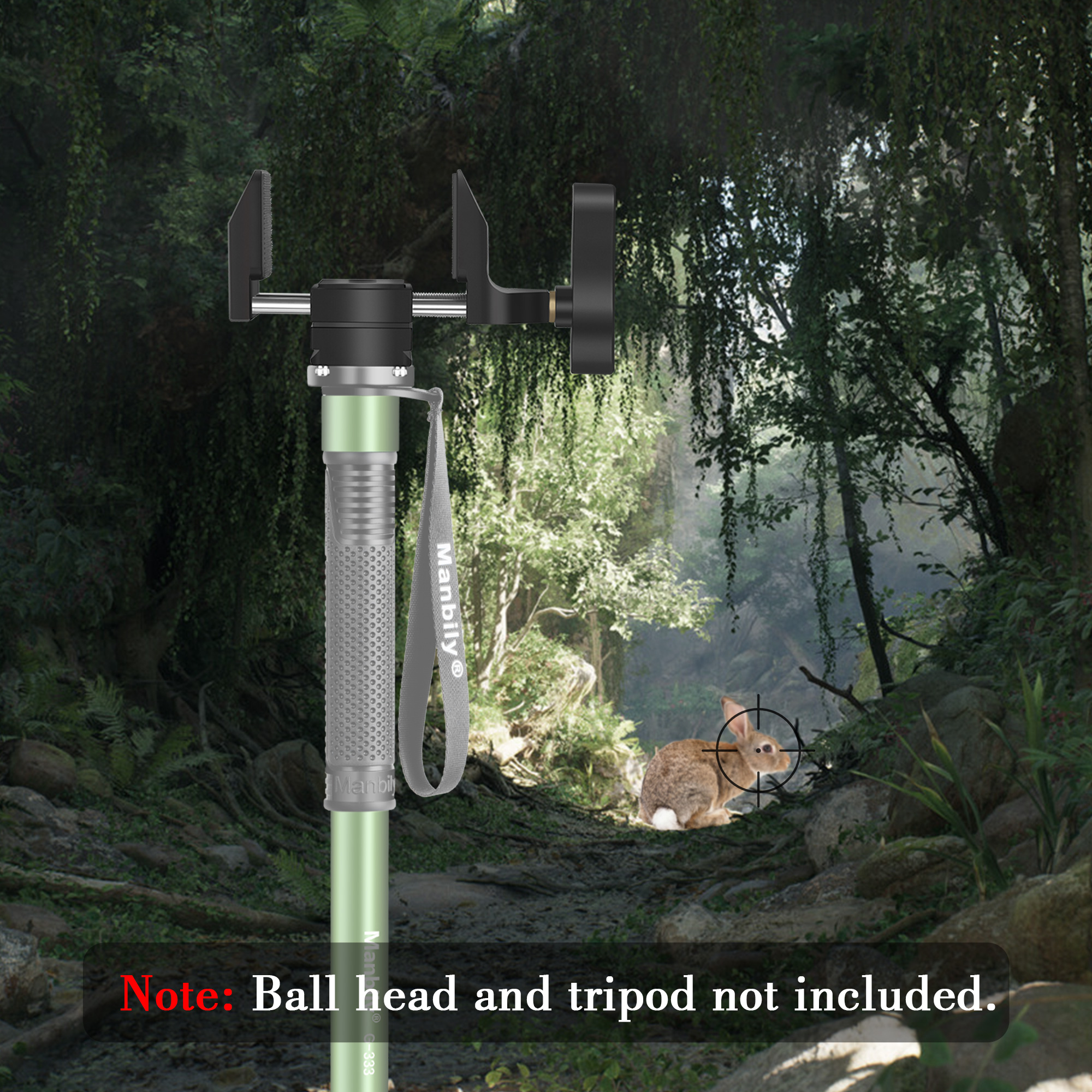 Manbily U-6 Aluminum Clamp Saddle Hunting Head for Shooting Stick Tripods Monopod