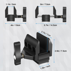 Manbily U-5 Aluminum Clamp Saddle Hunting Head for Shooting Stick Tripods Monopod