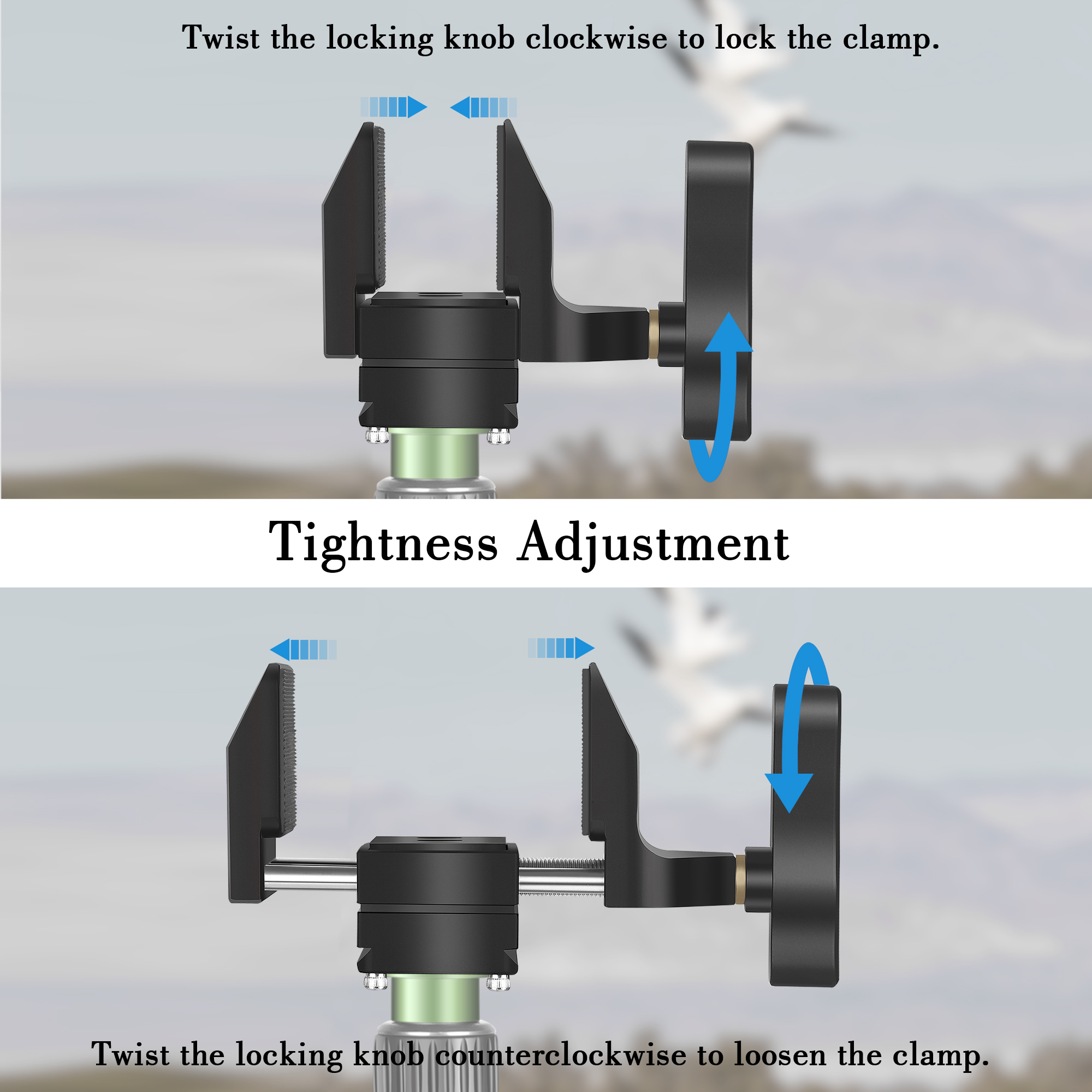 Manbily U-6 Aluminum Clamp Saddle Hunting Head for Shooting Stick Tripods Monopod