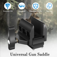 Manbily U-5 Aluminum Clamp Saddle Hunting Head for Shooting Stick Tripods Monopod