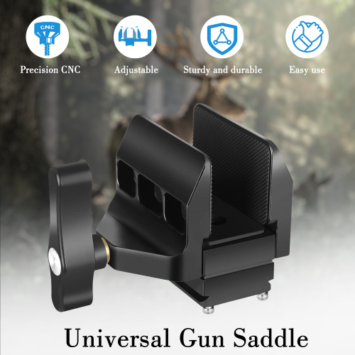 Manbily U-5 Aluminum Clamp Saddle Hunting Head for Shooting Stick Tripods Monopod