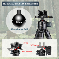 Manbily MH-55 U-3 Ballhead Clamp Saddle Hunting Head for Shooting Stick Tripods Monopod