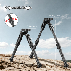 Manbily BP-101DZ Rifle Bipod Carbon Fiber with Quick Release Seat Compatible with Picatinny Rail for Hunting and Shooting