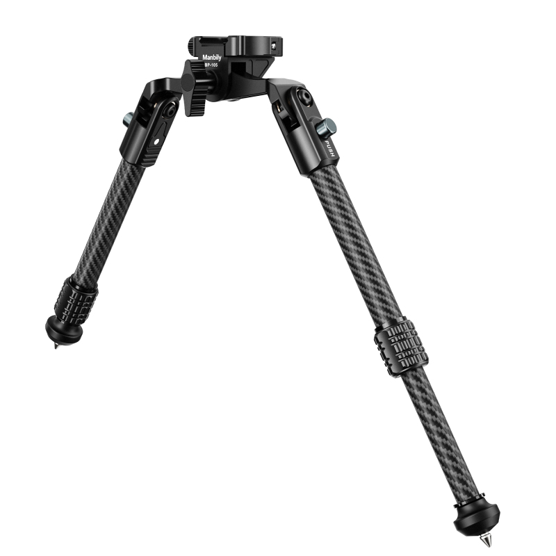 Manbily BP-105 Tactical Adjustable Carbon Fiber Rifle Bipod with Quick Release Seat for Picatinny Rail
