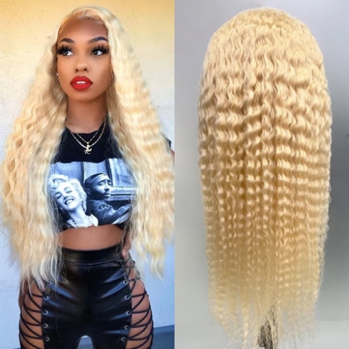 Deep Wave Blonde 13*4 Front Wig