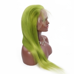 Green Customzied Lace Front Wig