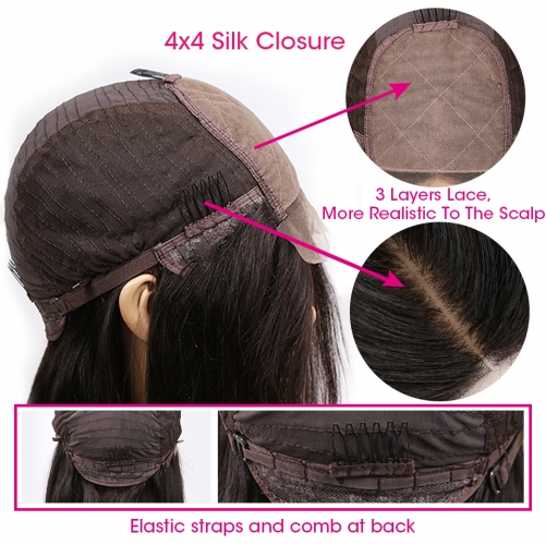 4*4 Silk Base Closure Wig