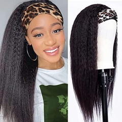 KINKY STRAIGHT FRONT WIG WITH HEADBAND