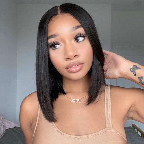 4*4 Closure BOB Wig Human Hair SILKY BLUNT CUT