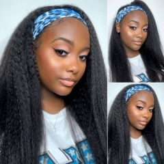 KINKY STRAIGHT FRONT WIG WITH HEADBAND