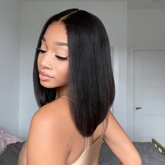 4*4 Closure BOB Wig Human Hair SILKY BLUNT CUT