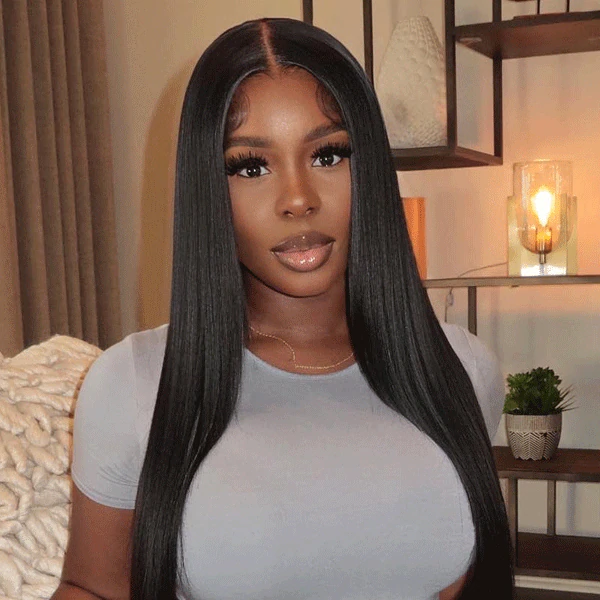 SILKY STRAIGHT 5X5 UNDETECTABLE INVISIBLE LACE GLUELESS CLOSURE LACE WIG | REAL HD LACE