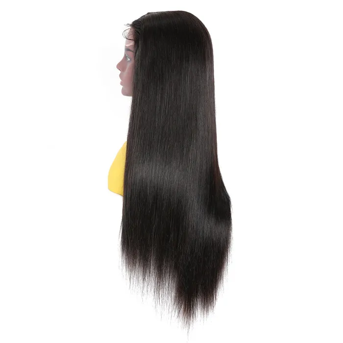 5x5 HD Lace Closure Wigs Virgin Straight Wig Pre Plucked Natural Black Human Hair Wigs