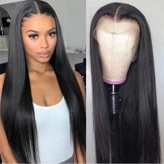 13x6 HD Lace Front Human Hair Wigs 180% Density Straight Glueless Wigs Pre Plucked Natural Hairline