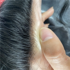 V Loop 8*10 Indian Human Hair Men Toupee 6 Inch Thin Skin PU Toupee Hair Wig Manufacturer Hair System Replacement Topper