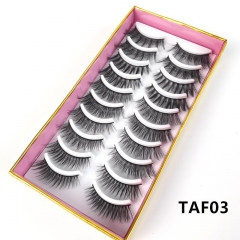 10 Pairs Faux Mink Lashes Fluffy Soft Natural Thick Long Silk False Eyelashes Reusable Makeup Tools