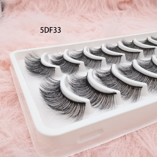 5DF Style 10 Pairs Lash Wispy Faux Mink Lahes Collextion Make up Eyelashes Natural Look Fluffy