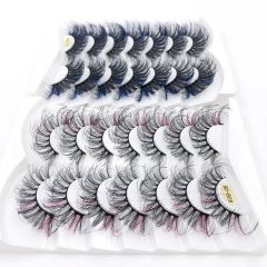 10 Pairs Colored Mink Lashes Fluffy Soft Natural Thick Long Silk False Eyelashes Reusable Makeup Tools