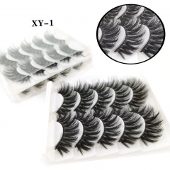 Natural Look Fluffy Mink False Lashes, 5 Pairs Pack, Wispy Long Thick Faux Mink Handmade Lashes