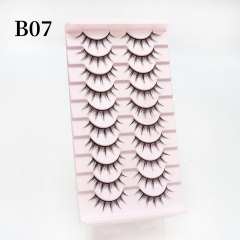 10 Pairs Lashes Little Devil Mink Eyelashes Faux Mixed Eyelashes Crossed Natural Makeup Packing False Lashes Wispy Volume Long Thick Fake Eyelashes