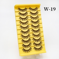 10 Pairs D Curl Faux Mink Lashes Fluffy Soft Natural Thick Long Silk False Eyelashes Reusable Makeup Tools