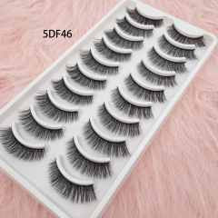 5DF Style 10 Pairs Lash Wispy Faux Mink Lahes Collextion Make up Eyelashes Natural Look Fluffy