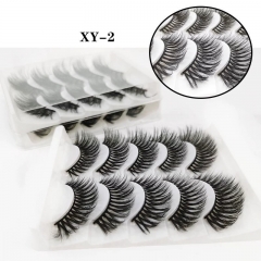 Natural Look Fluffy Mink False Lashes, 5 Pairs Pack, Wispy Long Thick Faux Mink Handmade Lashes