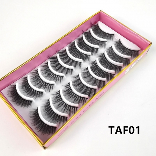 10 Pairs Faux Mink Lashes Fluffy Soft Natural Thick Long Silk False Eyelashes Reusable Makeup Tools