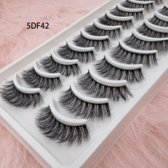 5DF Style 10 Pairs Lash Wispy Faux Mink Lahes Collextion Make up Eyelashes Natural Look Fluffy