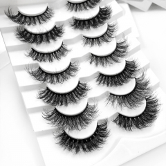 7 Pairs Mink Lashes Fluffy Soft Natural Thick Long Silk False Eyelashes Reusable Makeup Tools