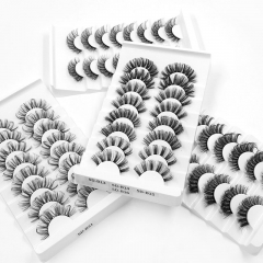10 Pairs Fluffy 3D Lashes Collection For Make Up Wispy Natural Lash