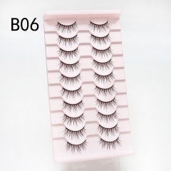 10 Pairs Lashes Little Devil Mink Eyelashes Faux Mixed Eyelashes Crossed Natural Makeup Packing False Lashes Wispy Volume Long Thick Fake Eyelashes