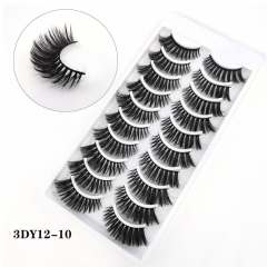 10 Pairs Faux Mink Wispy Lash Set Collection For Girl Make-up Tools