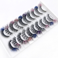 10 Pairs Color Mink Lashes Fluffy Soft Natural Thick Long Silk False Eyelashes Reusable Makeup Tools